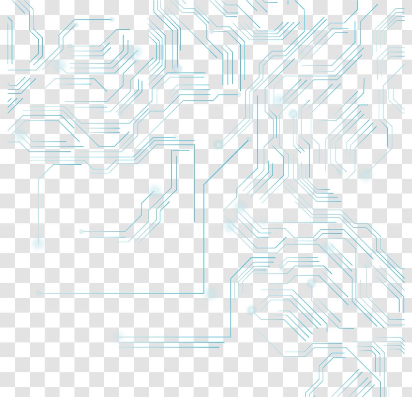 White Drawing Pattern - Line Art - Vector Blue Background Texture Circuit Free Download Transparent PNG
