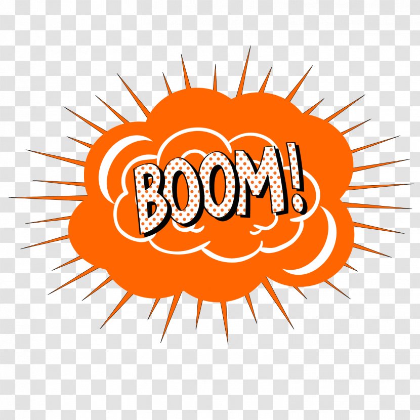 Vector Cartoon BOOM Explosion Effect - Alpha Compositing - Text Transparent PNG