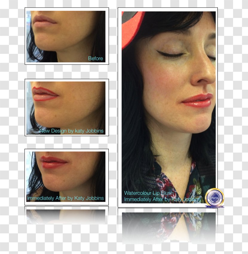 Lip Permanent Makeup Cosmetics Rouge Eyebrow - Microblading - Watercolor Lips Transparent PNG