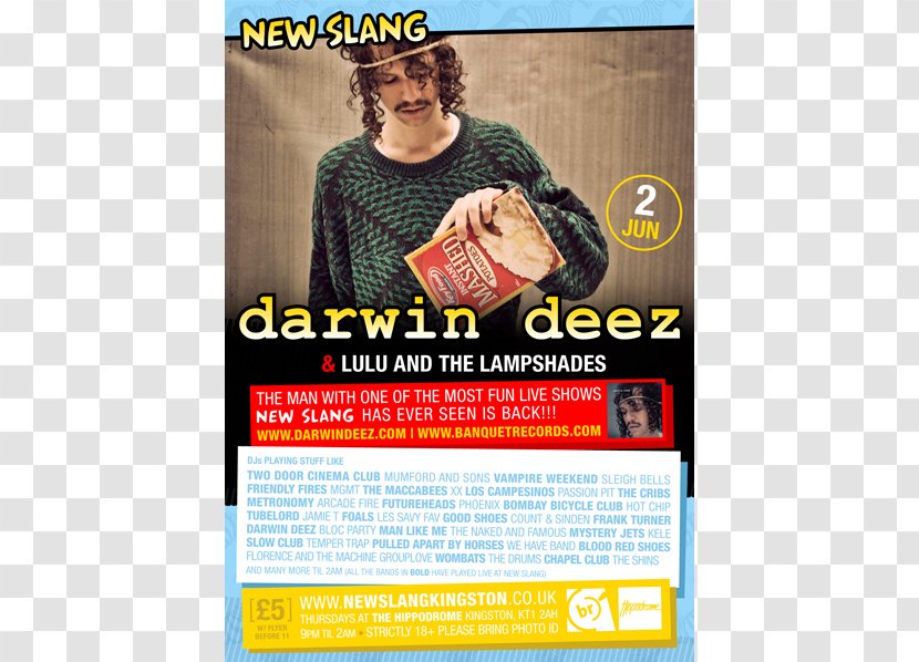 Darwin Deez Radar Detector Advertising - Selftitled Tour Transparent PNG