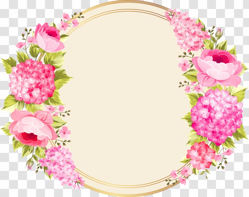 Wedding Invitation Pink Flowers - Floral Design - Flower Circle Transparent PNG