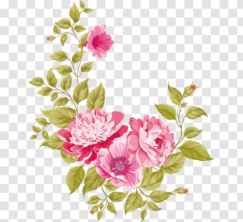 Wedding Invitation Pink Flowers Greeting Card - Flower Arranging - Vector Material Transparent PNG