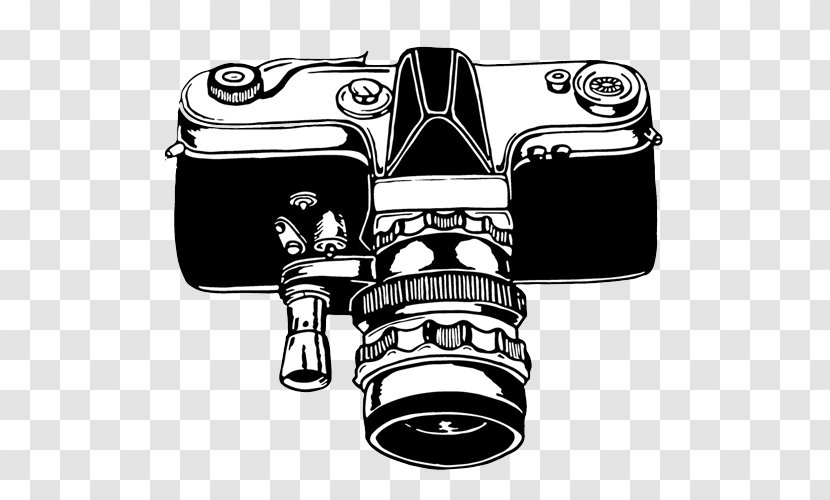 Photographic Film Camera Black And White - Motor Vehicle Transparent PNG