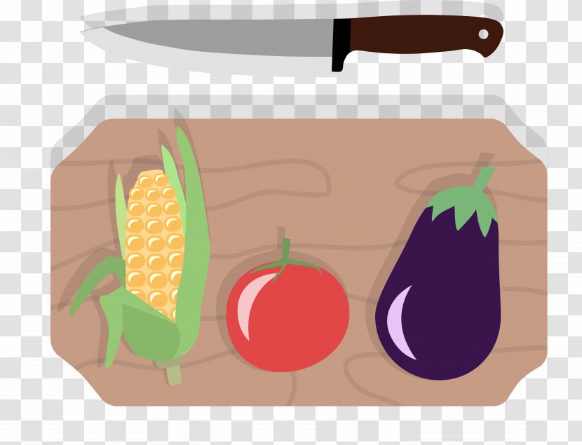 Knife Cutting Board Wood - Vegetables Dish Plate Vector Transparent PNG
