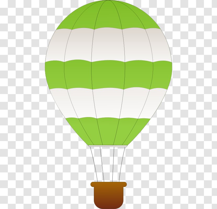 Hot Air Balloon Clip Art - Yellow - Green Parachute Transparent PNG