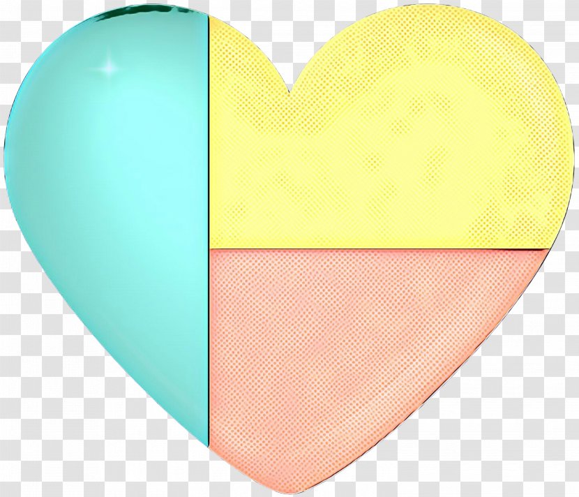 Retro Heart - Orange - Peach Turquoise Transparent PNG