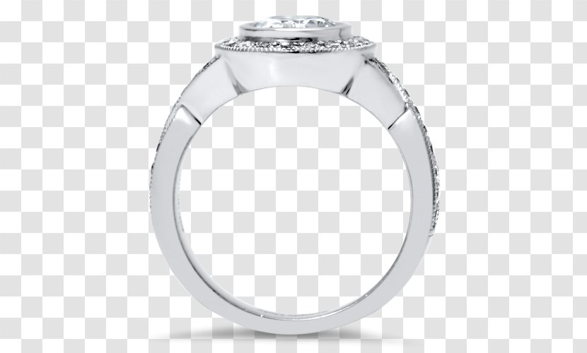 Diamond Wedding Ring Engagement Sterling Silver - Ceremony Supply - Halo Element Transparent PNG