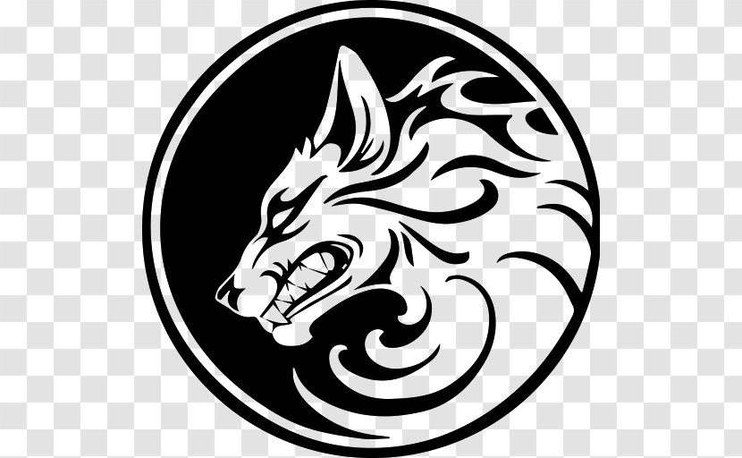 Gray Wolf Black Cat Growling Snarl - Symbol Transparent PNG