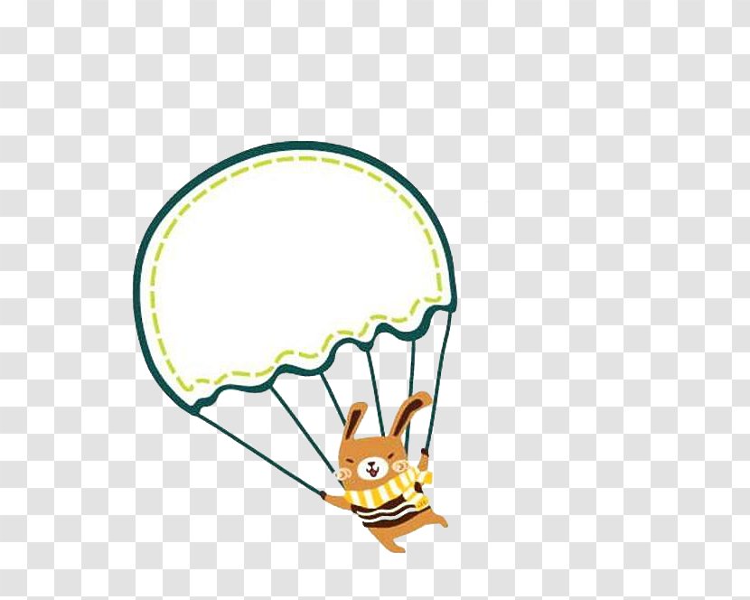 Cartoon Illustration - Yellow - Parachute Transparent PNG