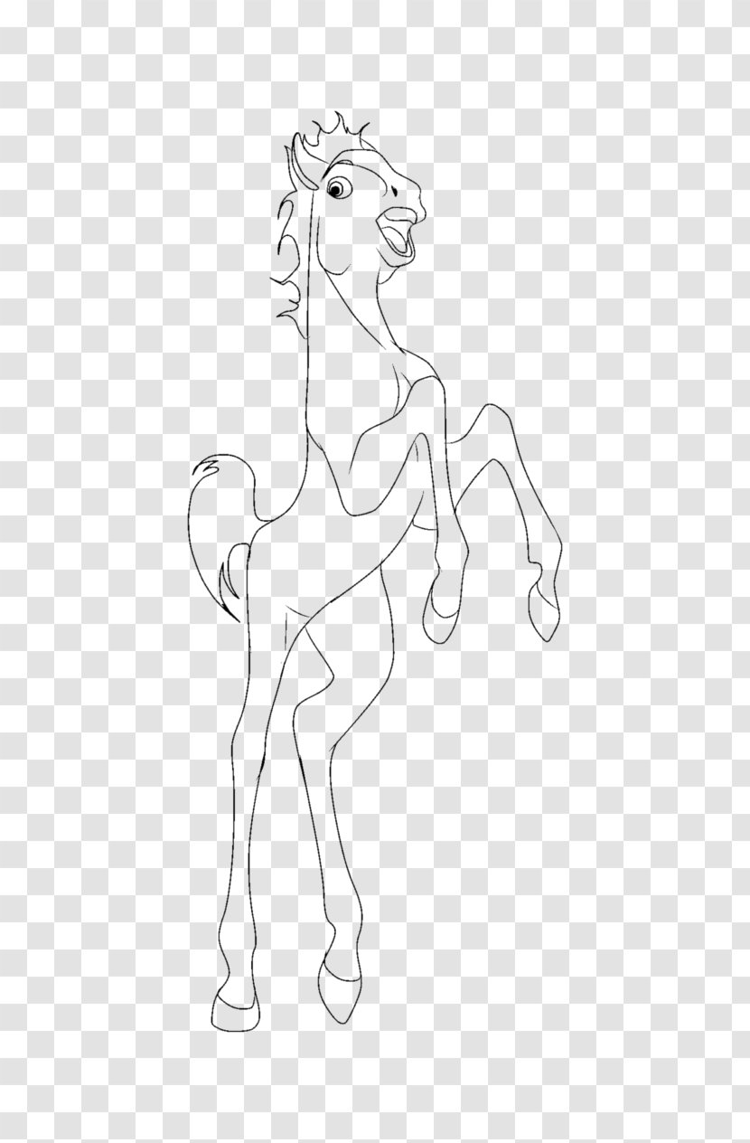 Mustang Line Art Drawing Sketch - Spirit Stallion Transparent PNG