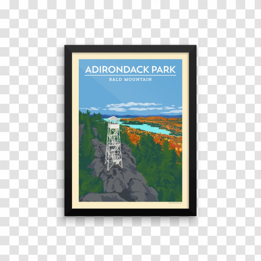 Bald Mountain Adirondack Park Club Fulton Chain Of Lakes Poster - Mountains - Vintage Transparent PNG