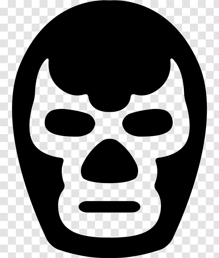 Lucha Libre Wrestling Mask Professional Wrestler - Black And White Transparent PNG