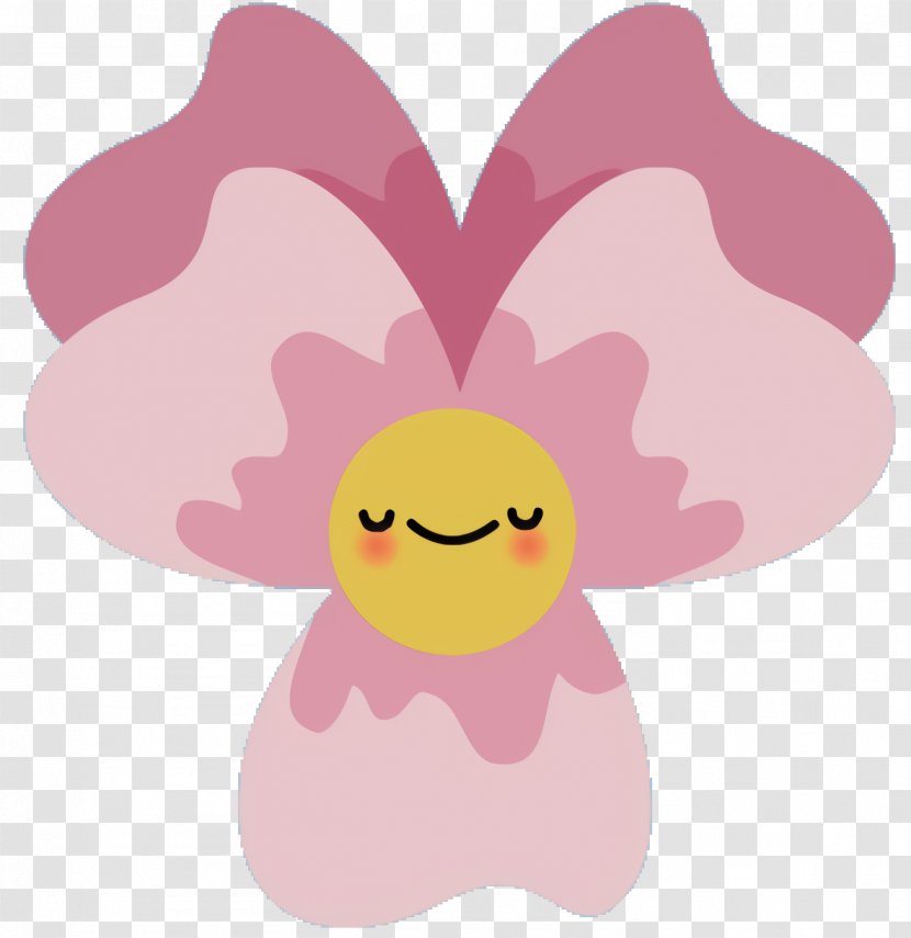 Pink Flower Cartoon - Plant - Smile Transparent PNG