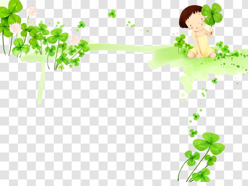 Infant Childhood Drawing Illustration - Flower - Green Background Transparent PNG