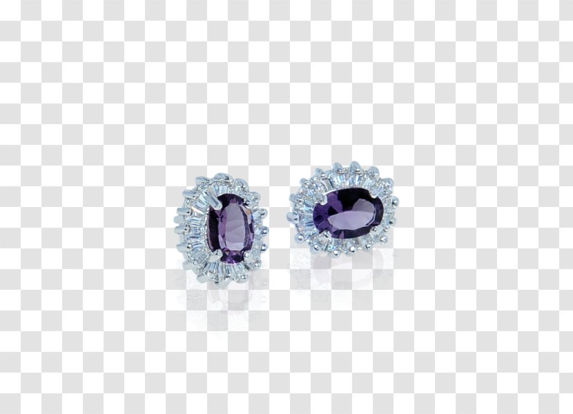 Amethyst Earring Body Jewellery Diamond - Watercolor Transparent PNG