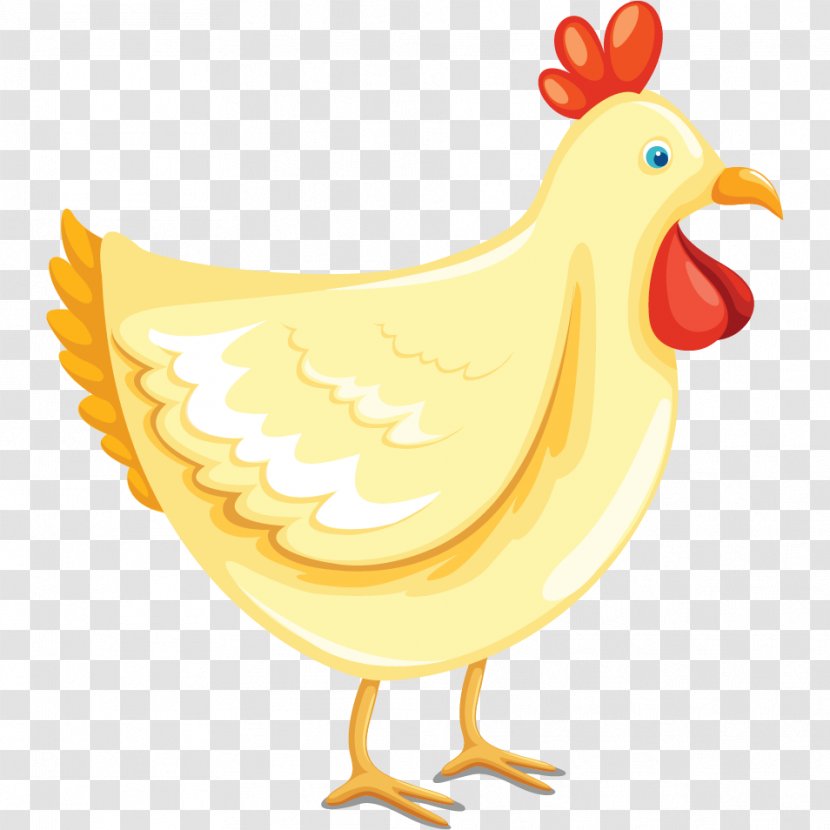 Chicken Rooster Vector Graphics Drawing Image - Livestock - Cute Cartoon Hen Transparent PNG