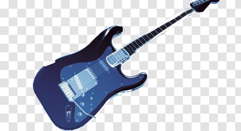 Electric Guitar Blue - Bass - A Transparent PNG