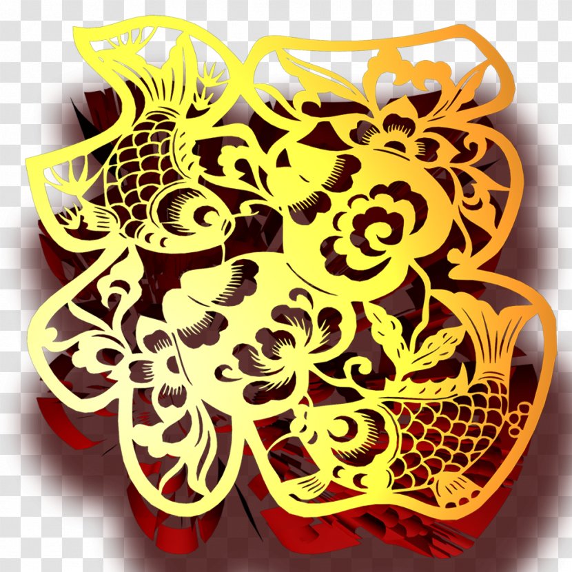 China Chinese New Year Fu Fai Chun Papercutting - Luck - Plum Word Blessing Transparent PNG
