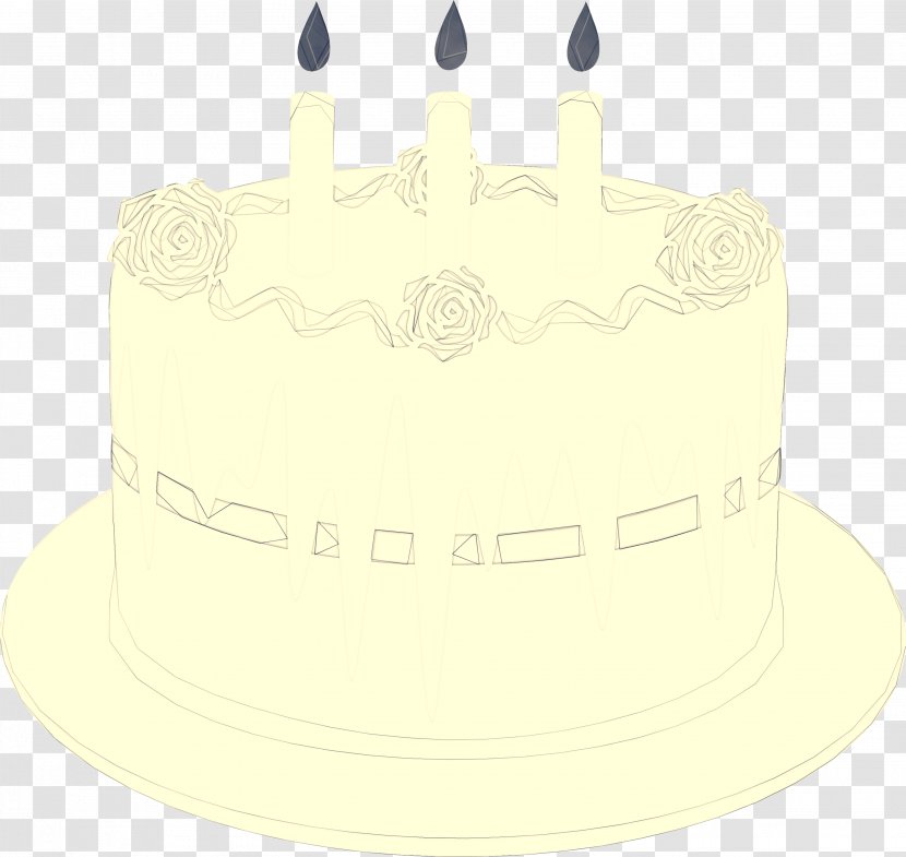 Birthday Cake - Yellow - Crown Candle Transparent PNG