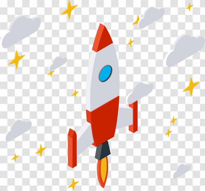 Rocket Euclidean Vector - Wing - Cartoon Transparent PNG