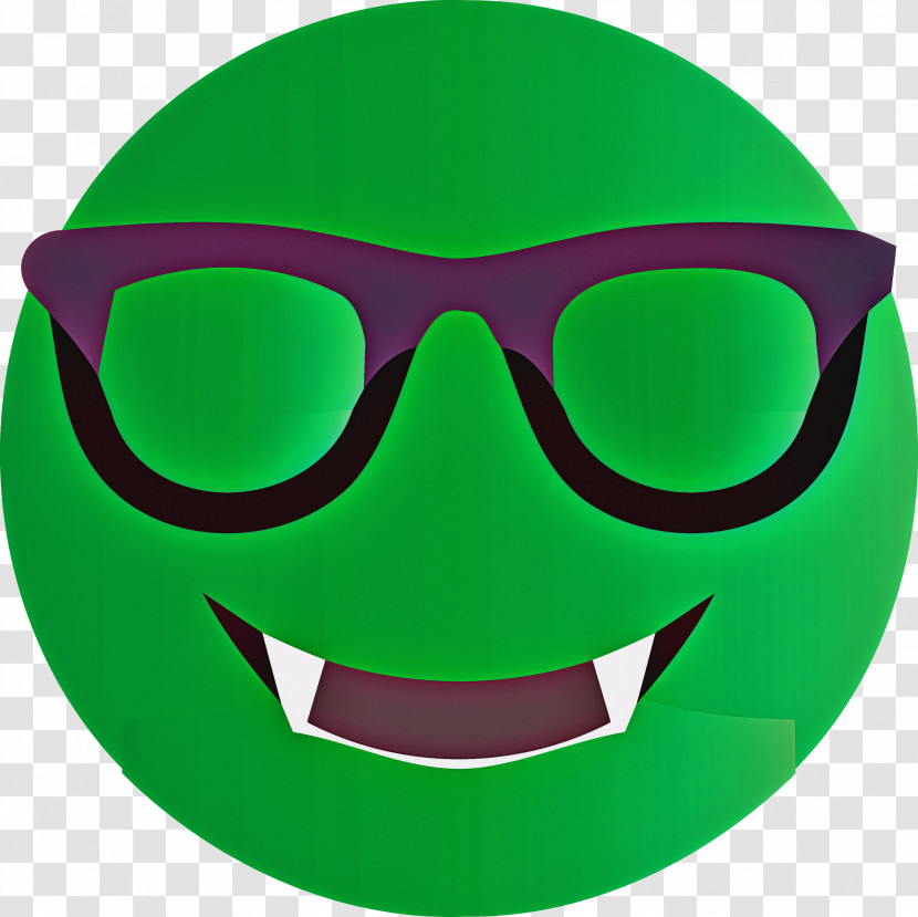 Goggles Sunglasses Cartoon Green Smiley Transparent PNG