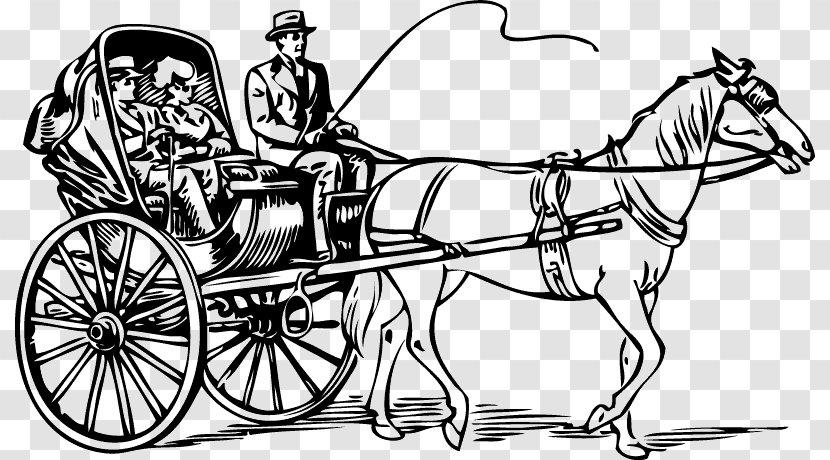 Carriage Horse Cart Drawing - Wheel - Car Transparent PNG