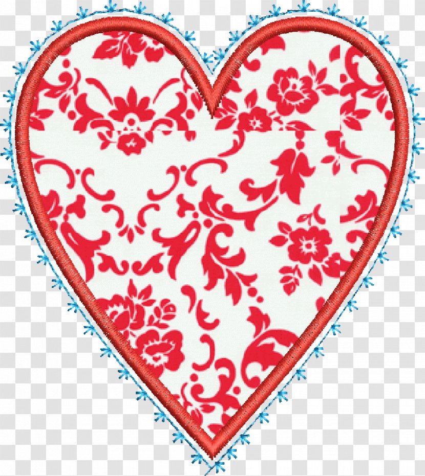 Heart Valentine's Day Embroidery Clip Art - Cartoon Transparent PNG