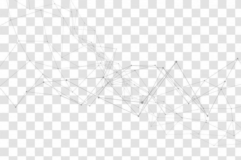 Line Point Sketch - Black And White Transparent PNG