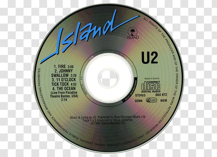 Compact Disc - Label - U2 Transparent PNG