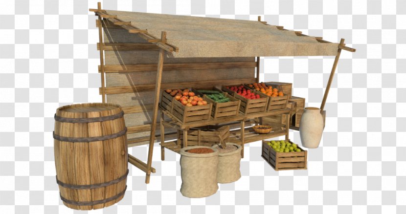 Market Stall Middle Ages Marketing Trade - Kiosk - Stock Transparent PNG