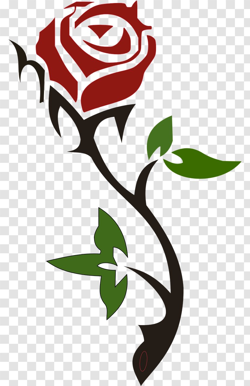 Rose Silhouette Clip Art - Plant Stem Transparent PNG