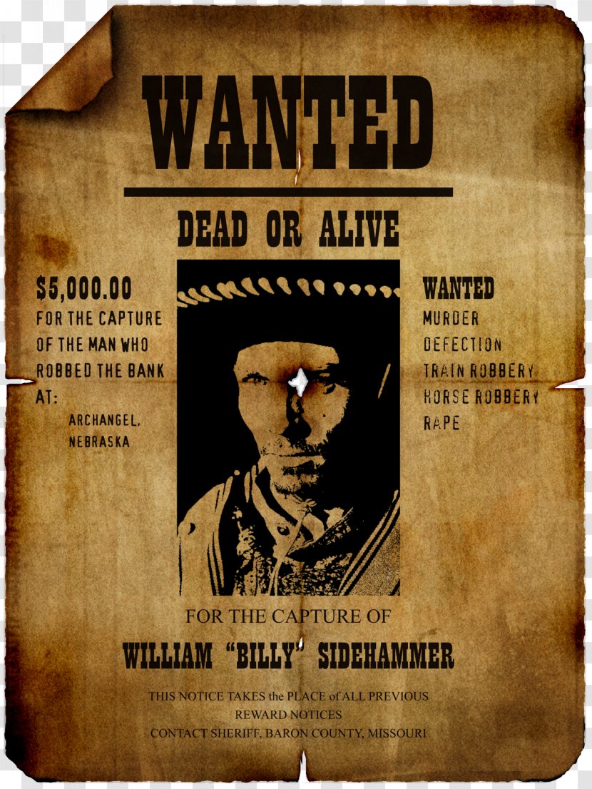 Wanted Poster Template - Film - Design Transparent PNG