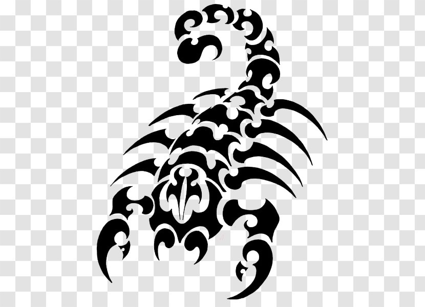 Scorpion Tattoo Clip Art Artist Tribal Designs From The America's - Black Transparent PNG