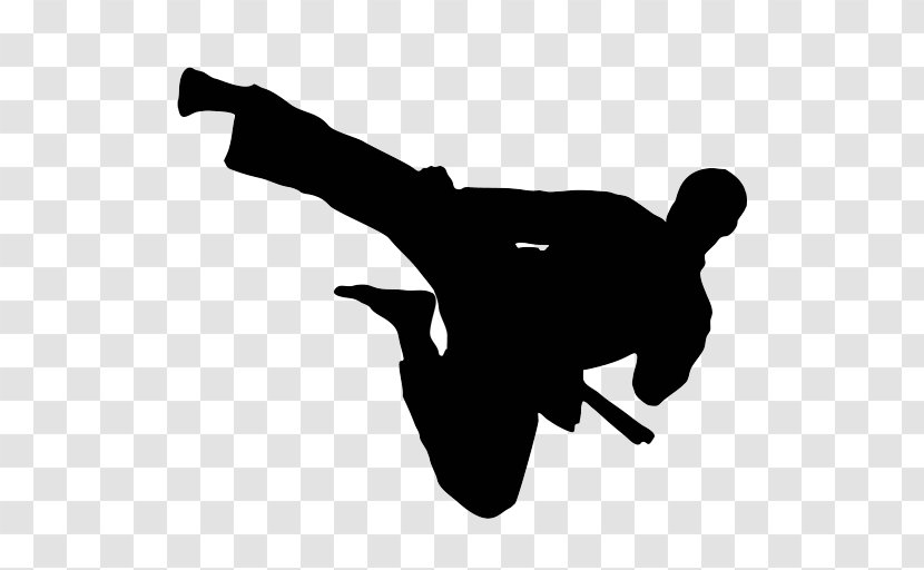 Flying Kick Martial Arts Karate Taekwondo - Black Transparent PNG