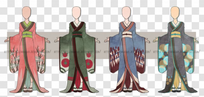 Kimono Dress Yukata Drawing - Coat Transparent PNG