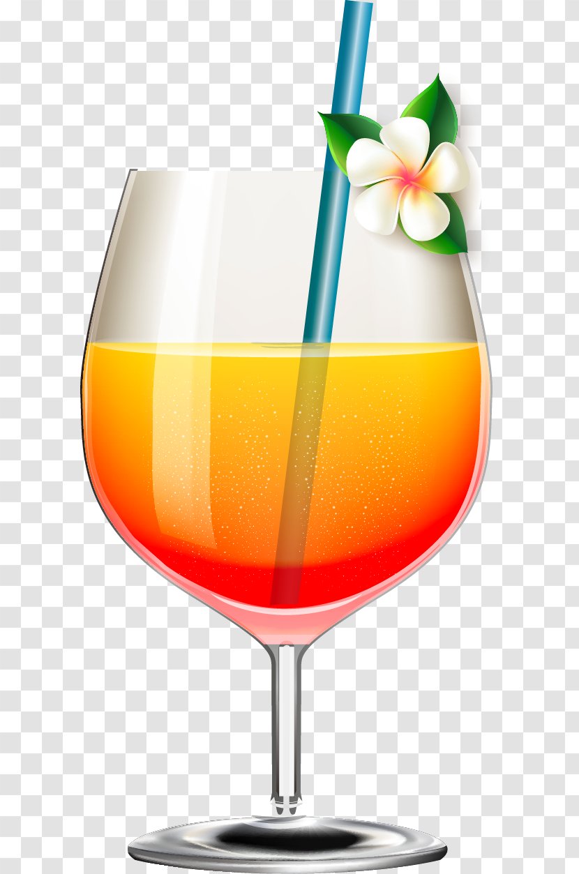 Orange Juice Drink - Glass - Vector Hand-painted In Transparent PNG