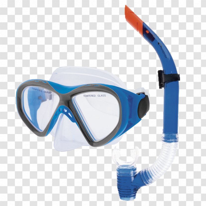 Aeratore Spokey Kraken II Blue Set Underwater Diving CORAL Junior - Glasses Transparent PNG