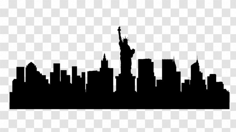 New York City Skyline Silhouette Illustration - Monochrome Photography Transparent PNG