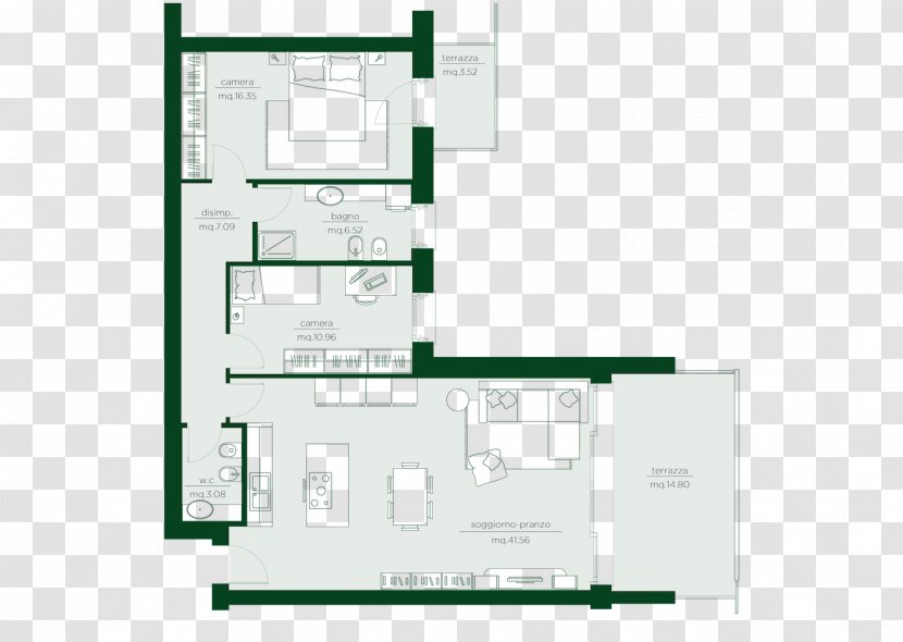 Via Ca' Rossa Maerne Architecture Floor Plan - Diagram - Residence Transparent PNG