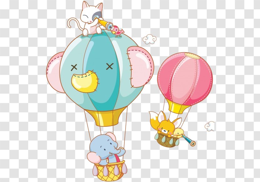 Dog Hot Air Balloon Cuteness Clip Art - Cat Transparent PNG