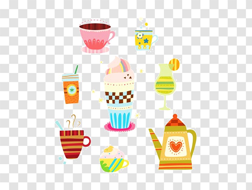 Ice Cream Cartoon Illustration - Food - Creative Tea Shop Transparent PNG