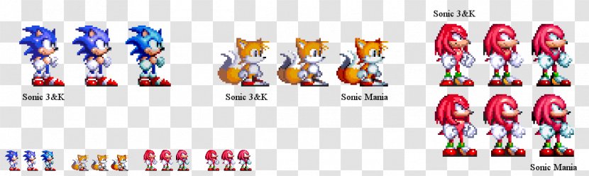 Sonic Mania The Hedgehog 3 Advance Sprite Knuckles Echidna - Tails - Classic Collection Transparent PNG