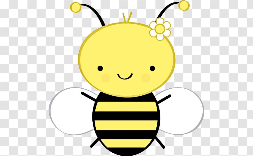 Yellow Honeybee Cartoon Clip Art Bee - Smile Membranewinged Insect Transparent PNG