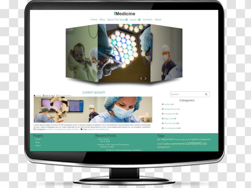 Computer Monitors WordPress Blog Theme Transparent PNG
