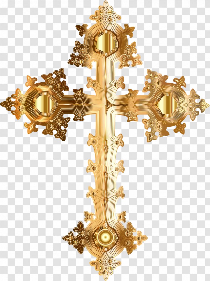 Christian Cross Clip Art - Metallic Color Transparent PNG