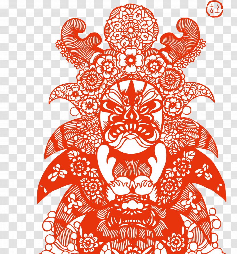 China Chinese Paper Cutting Peking Opera - Silhouette - Facebook Transparent PNG