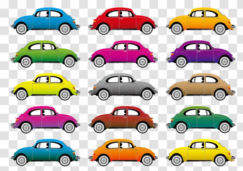 Car Volkswagen Beetle Vector Motors Corporation Ford Mustang - Elements Color Collection Cartoon Toy Airplane Transparent PNG