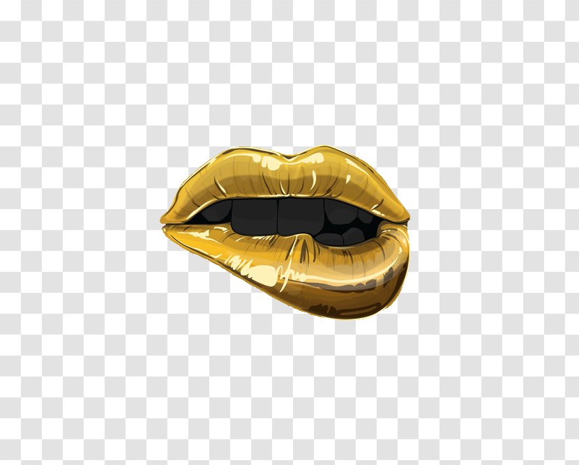 Mouth Lip - Yellow - Jaw Transparent PNG