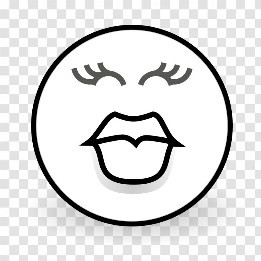 Emoticon Kiss Clip Art - Happiness - Black Transparent PNG
