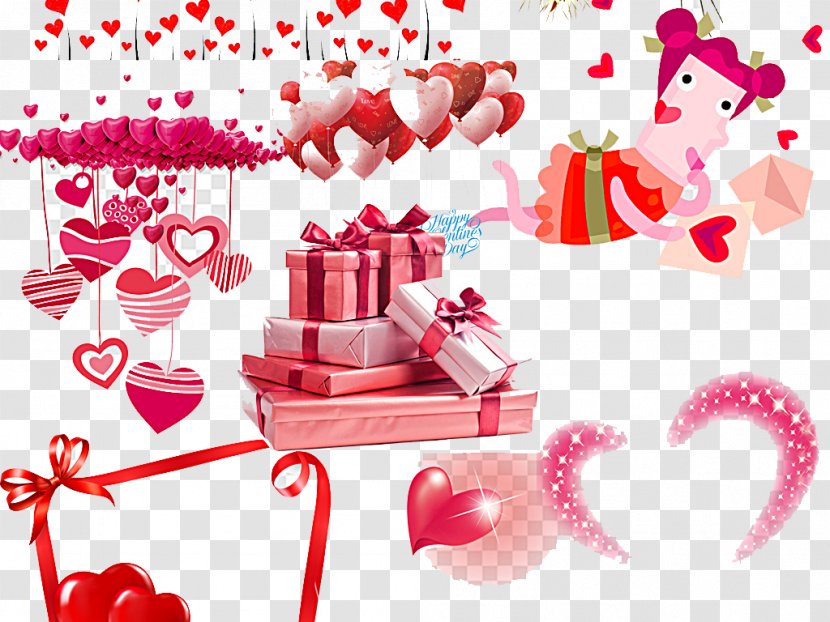 Gift Valentine's Day Gratis - Designer - A Bunch Of Gifts Transparent PNG